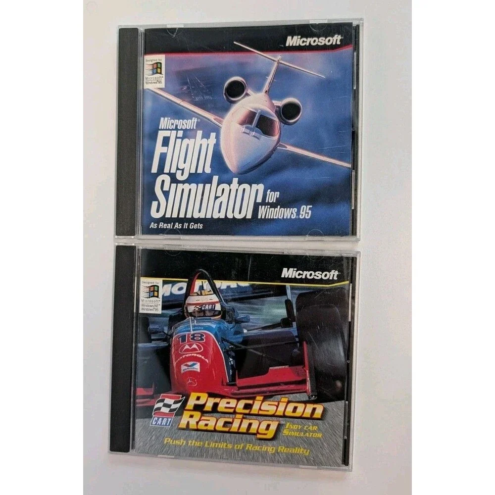 Microsoft Flight Simulator Win95 & CART Precision Racing PC CD Lot w/Keys